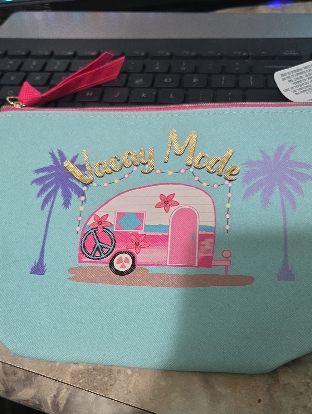 NWT Happy Camper Cosmetic Bag